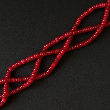 Red Dyed Jade Smooth Rondelle Beads 2x6mm