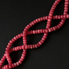 Rhodochrosite Color Dyed Jade Smooth Rondelle Beads 5x8mm