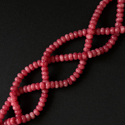 Rhodochrosite Color Dyed Jade Smooth Rondelle Beads 5x8mm