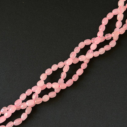 Rose Quartz Color Dyed Jade Pebble Beads 8x10mm