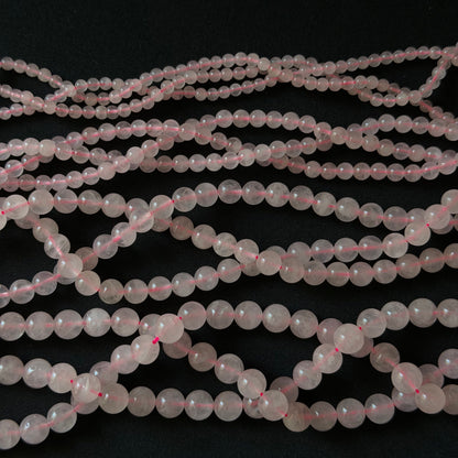 Rose Quartz Smooth Round Beads 4mm 6mm 8mm 10mm