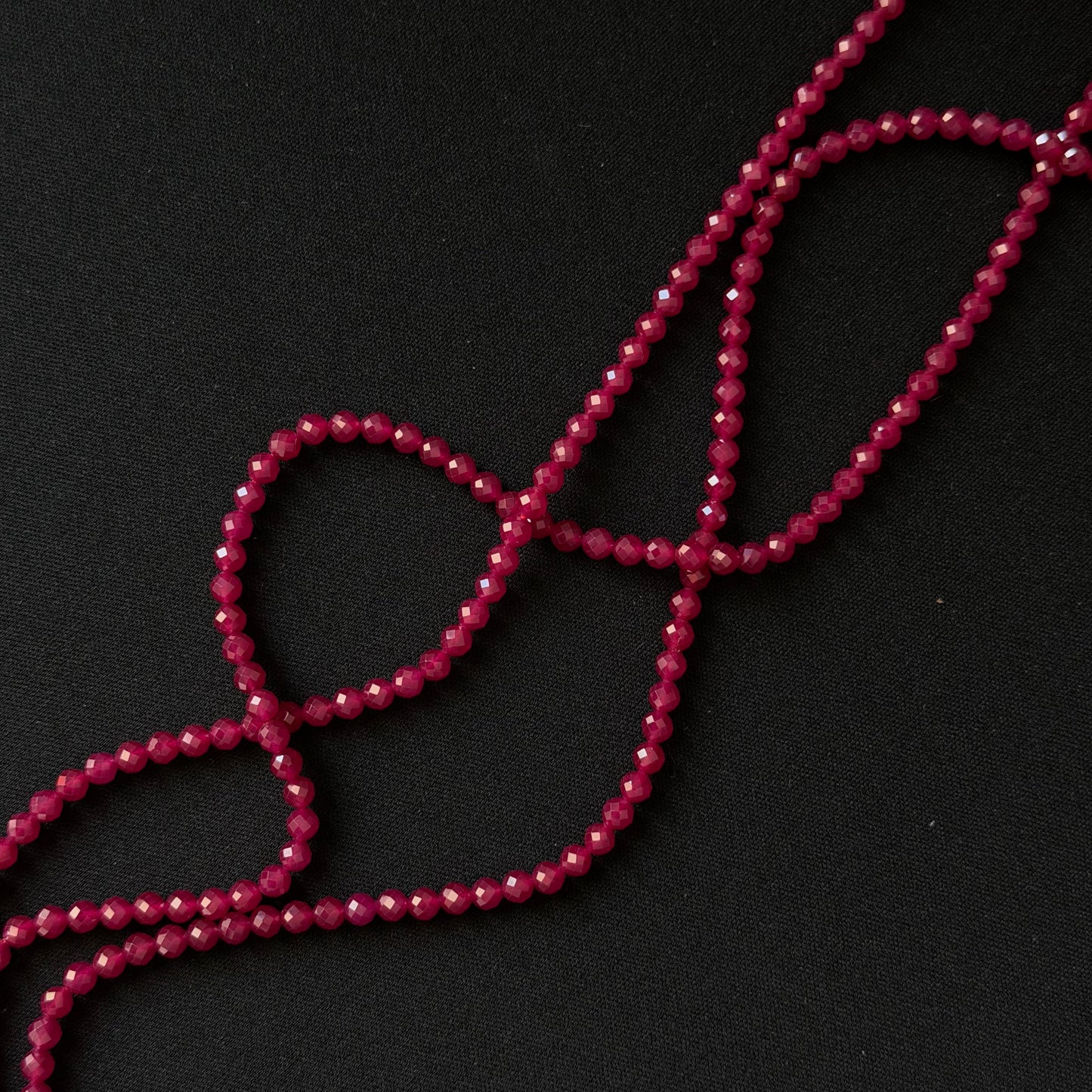 Natural Ruby Faceted Round Beads 4mm