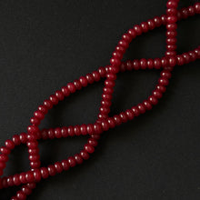Ruby Red Color Dyed Jade Smooth Rondelle Beads 5x8mm