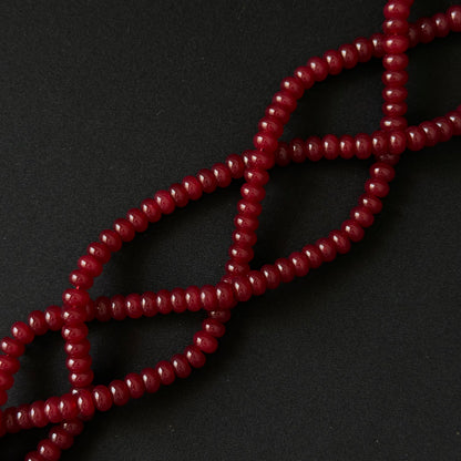 Ruby Red Color Dyed Jade Smooth Rondelle Beads 5x8mm