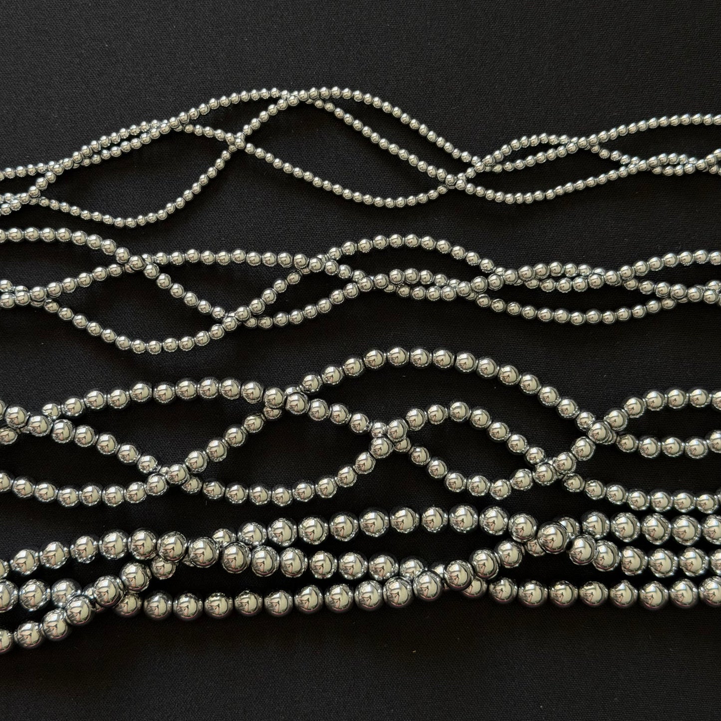 Silver Hematite Smooth Round Beads 3mm 4mm 6mm 8mm