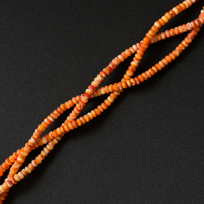 Natural Spiny Oyster Smooth Rondelle Beads 4x6mm