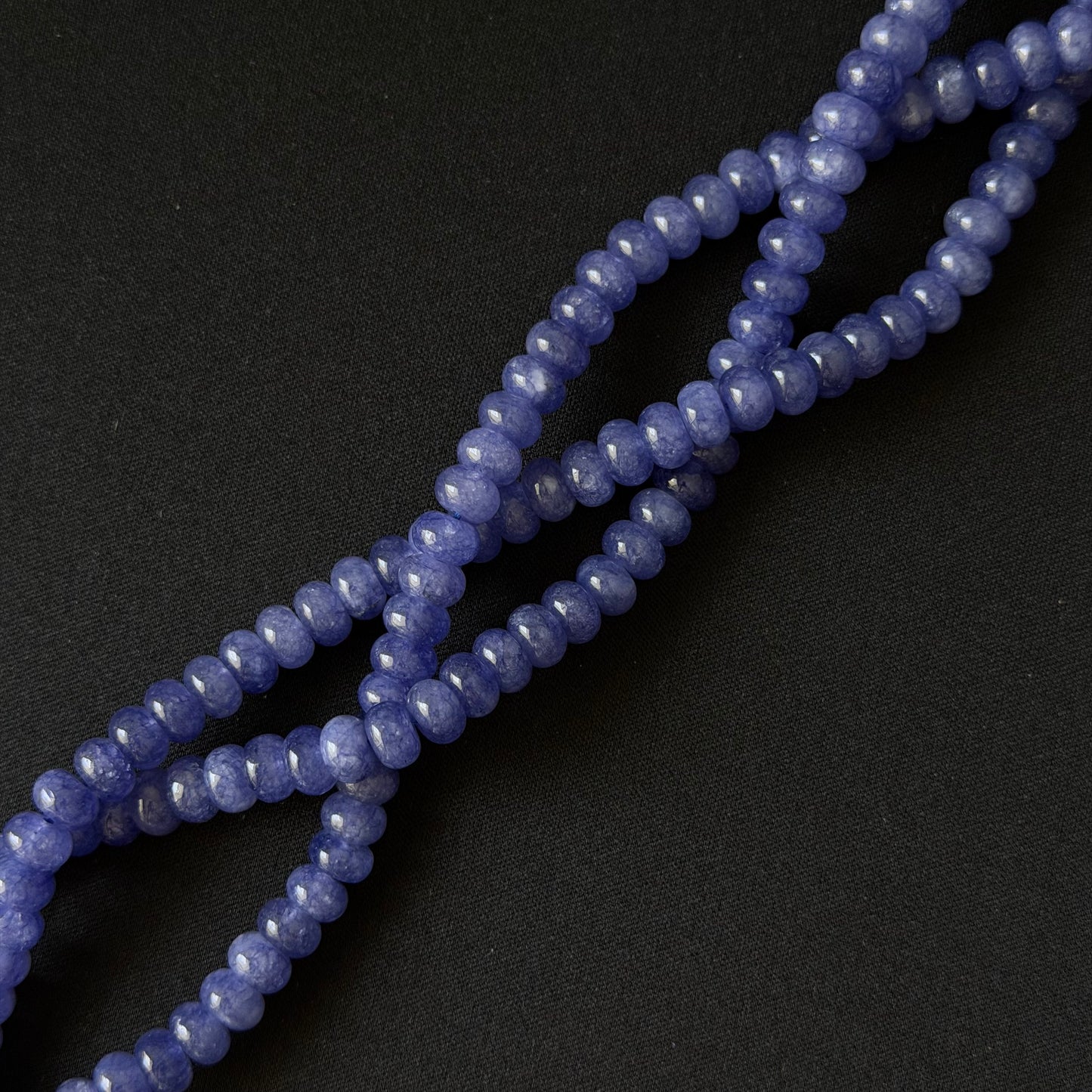 Tanzanite Color Dyed Jade Smooth Rondelle Beads 5x8mm