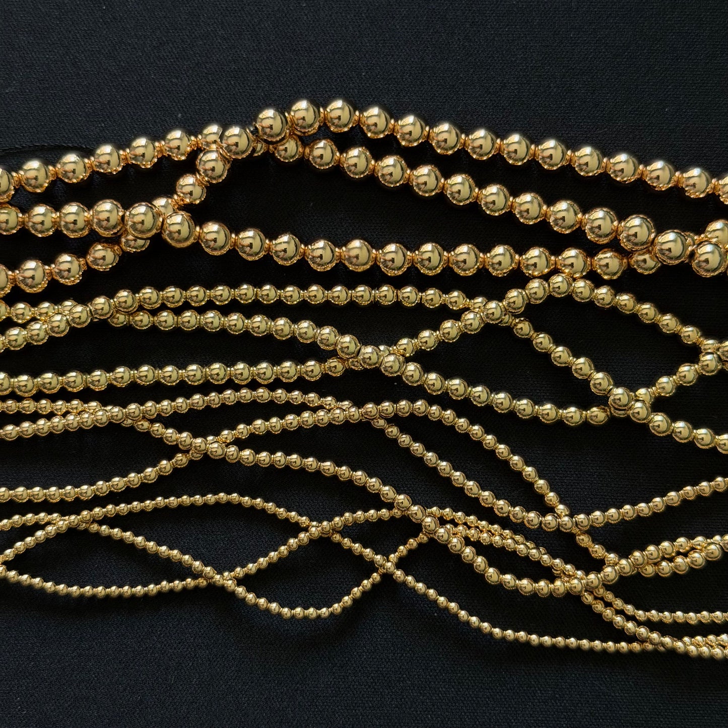 Titanium 14K Gold Plated Hematite Smooth Round Beads 2mm 3mm 4mm 6mm