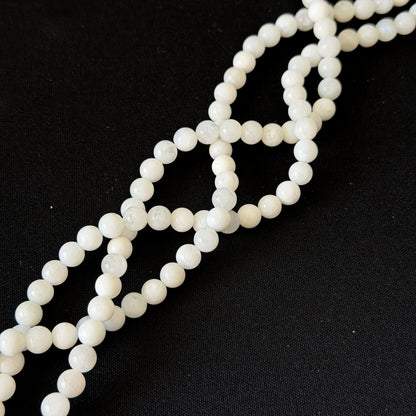 White Moonstone Smooth Round Beads 6mm 8mm