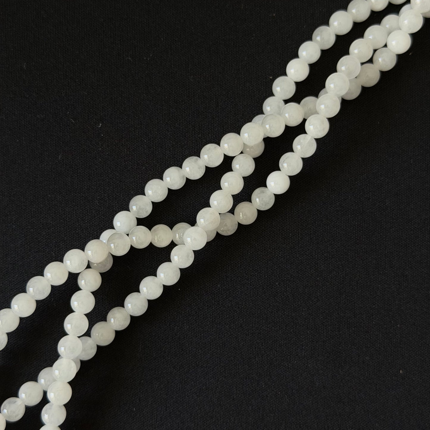 Natural White Jade Smooth Round Beads 6mm 8mm