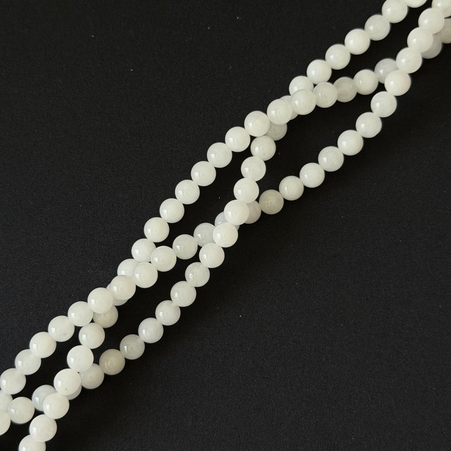 Natural White Jade Smooth Round Beads 6mm 8mm