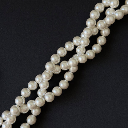 White Shell Pearl Smooth Round Beads 4mm 6mm 8mm 10mm 12mm