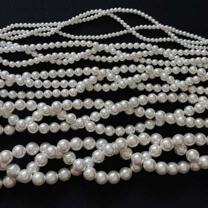White Shell Pearl Smooth Round Beads 4mm 6mm 8mm 10mm 12mm