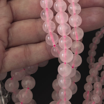 Rose Quartz Smooth Round Beads 4mm 6mm 8mm 10mm