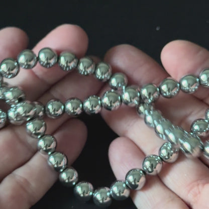 Silver Hematite Smooth Round Beads 3mm 4mm 6mm 8mm