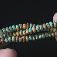 Natural Spiny Oyster Mohave Copper Turquoise Smooth Rondelle 4x6mm 15.5'' Strand