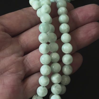Green Moonstone Smooth Round Beads 8mm