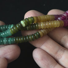 Multi-color Tourmaline Color Dyed Jade Smooth Rondelle Beads 2x6mm 15.5'' Strand
