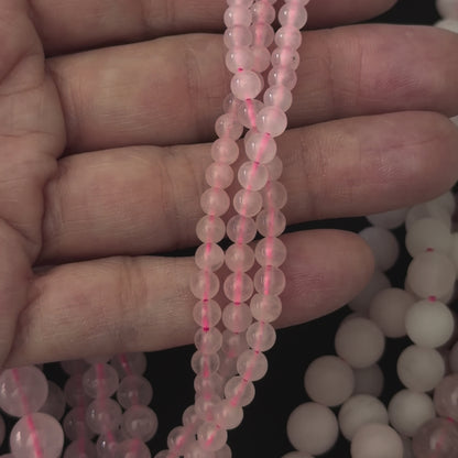 Rose Quartz Smooth Round Beads 4mm 6mm 8mm 10mm