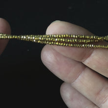 Gold Rainbow Plated Hematite Faceted Rondelle Beads 1x2mm 15.5''Strand