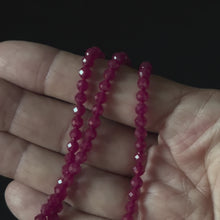 Natural Ruby Faceted Round Beads Size 3mm 15.5'' Strand