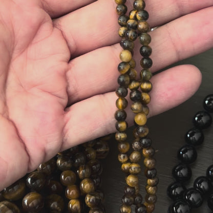 Yellow Tiger Eye Smooth Round Beads 4mm 6mm 8mm 10mm