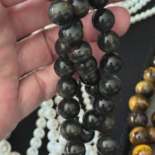 Natural Blue Tiger Eye Smooth Round Beads 10mm