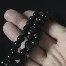 2.0mm Hole Black Onyx Smooth Round Beads 8mm