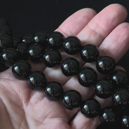 Black Onyx smooth round 2mm-12mm