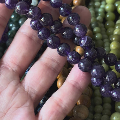 Natural Amethyst smooth round 6mm 8mm