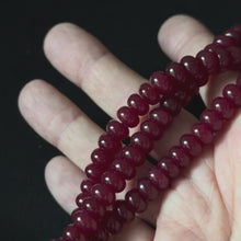 Ruby Red Color Dyed Jade Smooth Rondelle Beads 5x8mm