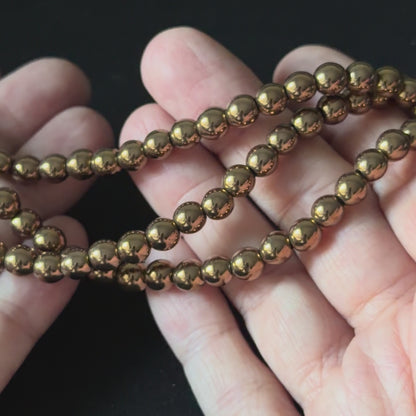 Copper Hematite Smooth Round Beads 4mm 6mm 8mm