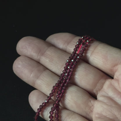 Natural Garnet Faceted Round Beads 3mm 4mm