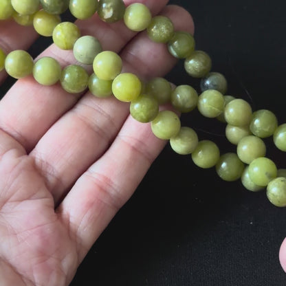 Natural Chinese Green Jade Smooth Round Beads 6mm 8mm 10mm