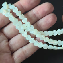 Mother of Pearl Shell Heart Beads 6mm