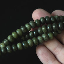 Natural Green Jade Smooth Rondelle Beads Size 5x8mm 15.5'' Strand