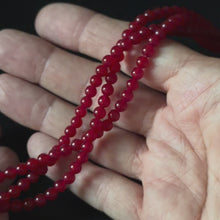 Red Dyed Jade Smooth Round Beads 4mm