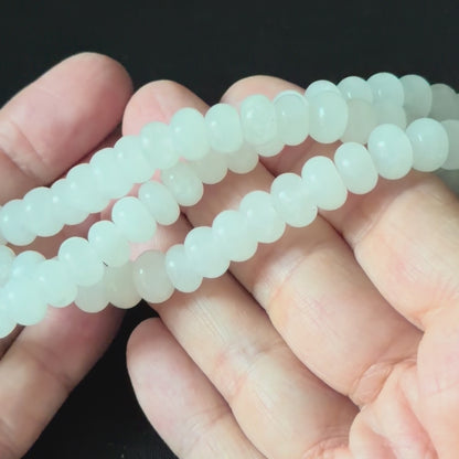 Natural White Jade Smooth Rondelle Beads 4x6mm 5x8mm