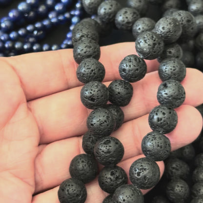 Natural Black Lava Rock Beads 6mm 8mm 10mm