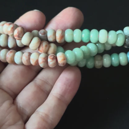 Multi-color Gemstone Smooth Rondelle Beads 5x8mm combo 62
