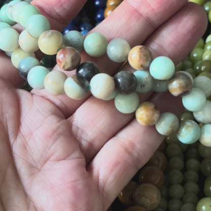 Multi color Amazonite smooth round 8mm