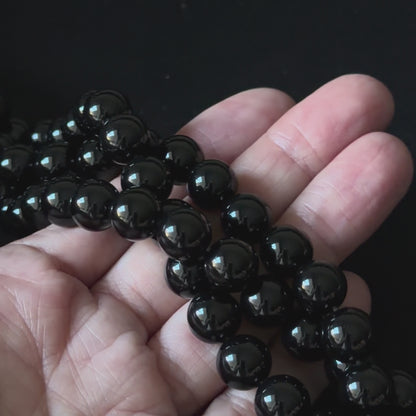 Black Onyx smooth round 2mm-12mm