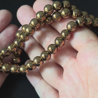 Copper Hematite Smooth Round Beads 4mm 6mm 8mm