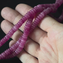 Fuchsia Color Dyed Jade Smooth Rondelle Beads 2x6mm