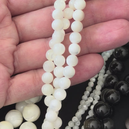 Mother of Pearl Shell Smooth Round Beads 3mm 4mm 6mm 10mm