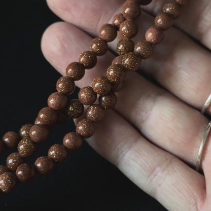 Gold Sandstone Smooth Round Beads 6mm 8mm