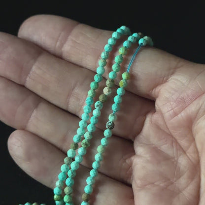Multi-color Blue Turquoise Faceted Round Beads 3mm