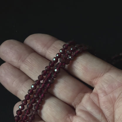 Natural Garnet Faceted Round Beads 3mm 4mm