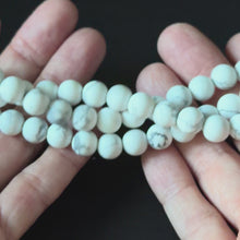 Natural White Howlite Matte Round Beads 8mm