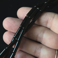 Black Onyx Round Tube Beads 4x13mm 15.5" Strand